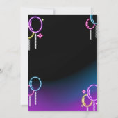 Neon Glow - Birthday Party Invitation 招待状 (裏面)