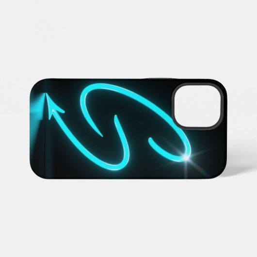 Neon Glow Black Phone Case iPhoneケース (裏面横)