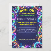 Neon Glow Brthday Party  招待状 (正面)