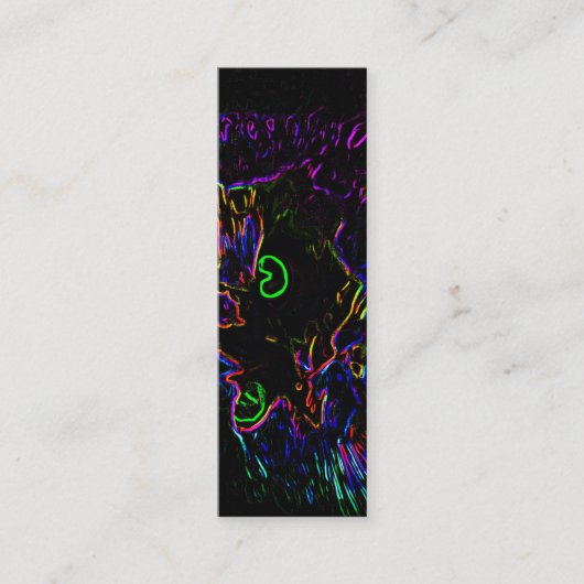Neon Glow Catブックマーク スキニー名刺 (正面)