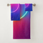 Neon Glow Circle Abstract Art バスタオルセット (インサイチュ)