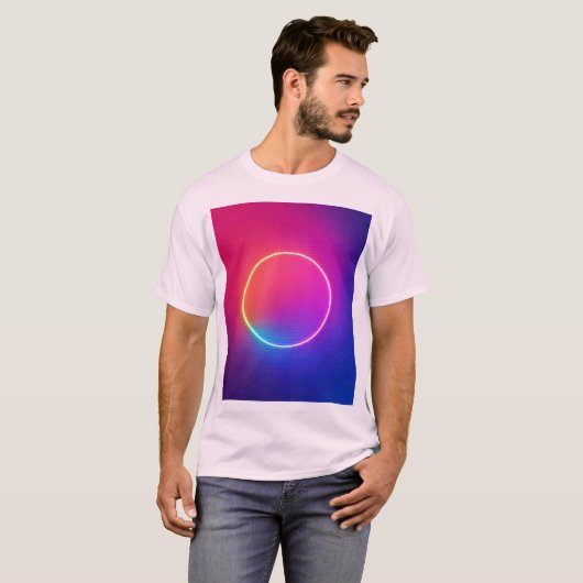 Neon Glow Circle Abstract Art Tシャツ (正面フル)