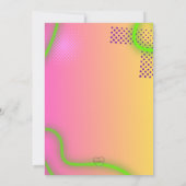 Neon Glow Cute Animal Girly birthday party 招待状 (裏面)