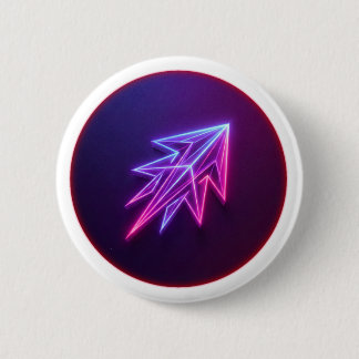 Neon Glow Futuristic Rocket Icon Button 缶バッジ