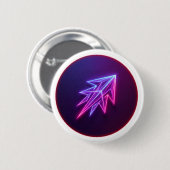 Neon Glow Futuristic Rocket Icon Button 缶バッジ (正面&裏面)