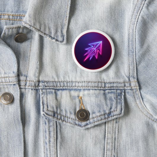 Neon Glow Futuristic Rocket Icon Button 缶バッジ (インサイチュ)