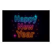 Neon Glow Gradient Typography Party Vibes Cool ポスター (正面)