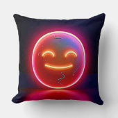 Neon Glow Happy Face Art クッション (正面)