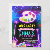 Neon Glow Paint party invitation 招待状 (正面)