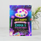 Neon Glow Paint party invitation 招待状 (スタンド正面)