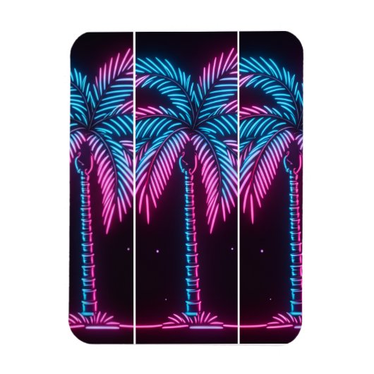 Neon Glow Palm Tree マグネット (縦)