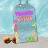 Neon Glow Pool Party Any Age Birthday Thank You ギフトタグ