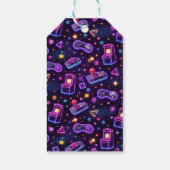 Neon Glow Retro Arcade Gaming 8th Birthday ギフトタグ (裏面)