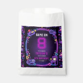 Neon Glow Retro Arcade Gaming 8th Birthday フェイバーバッグ (正面)