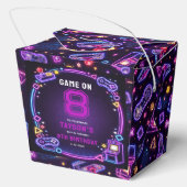 Neon Glow Retro Arcade Gaming 8th Birthday フェイバーボックス (裏面)