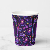 Neon Glow Retro Arcade Gaming 8th Birthday 紙コップ (右)