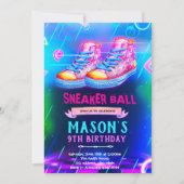 Neon Glow sneaker party invite 招待状 (正面)
