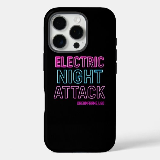 Neon Glow Typography Print | Retro Futuristic Room Case-Mate iPhoneケース (裏面)