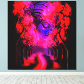 Neon Goddess in Enchanted Forest キャンバスプリント (インサイチュ (ウッドフロア))