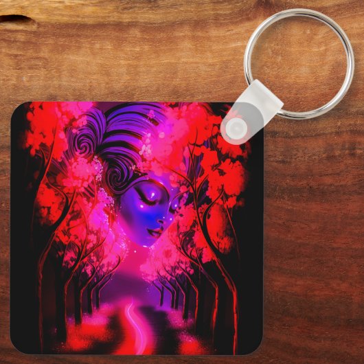 Neon Goddess in Enchanted Forest キーホルダー (裏面)