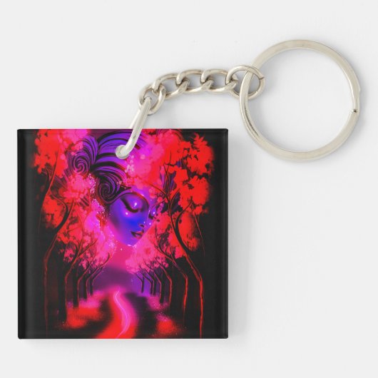 Neon Goddess in Enchanted Forest キーホルダー (裏面)