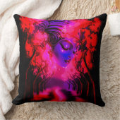 Neon Goddess in Enchanted Forest クッション (ブランケット)