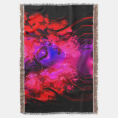 Neon Goddess in Enchanted Forest スローブランケット (正面縦)