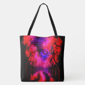 Neon Goddess in Enchanted Forest トートバッグ (裏面)