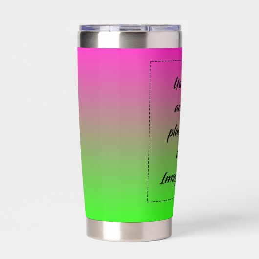 Neon Gradient Green to Pink 保温保冷タンブラー (正面)