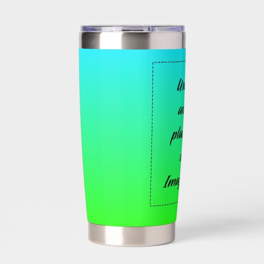 Neon Gradient Light Blue to Green 保温保冷タンブラー (正面)