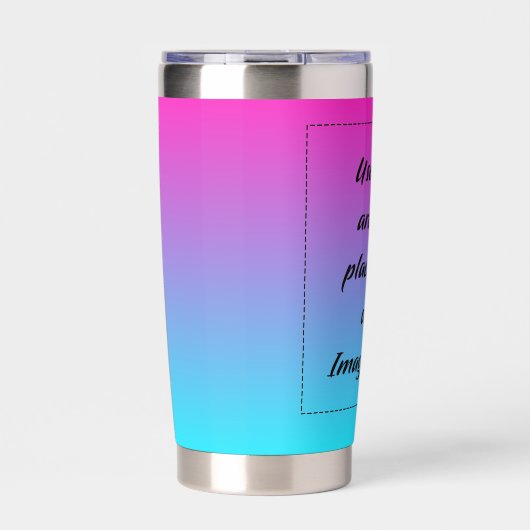 Neon Gradient Light Blue to Pink 保温保冷タンブラー (正面)
