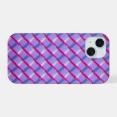 Neon Gradient Plaid Phone Case iPhone 15ケース (裏面横)