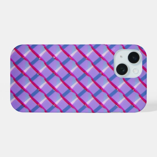 Neon Gradient Plaid Phone Case iPhone 15ケース (裏面横)