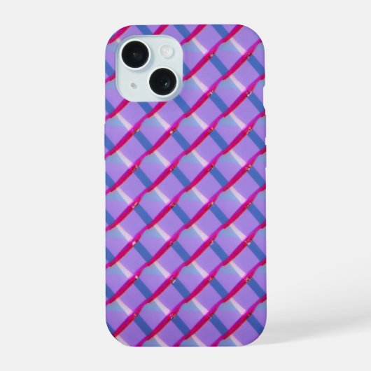 Neon Gradient Plaid Phone Case iPhone 15ケース (裏面)