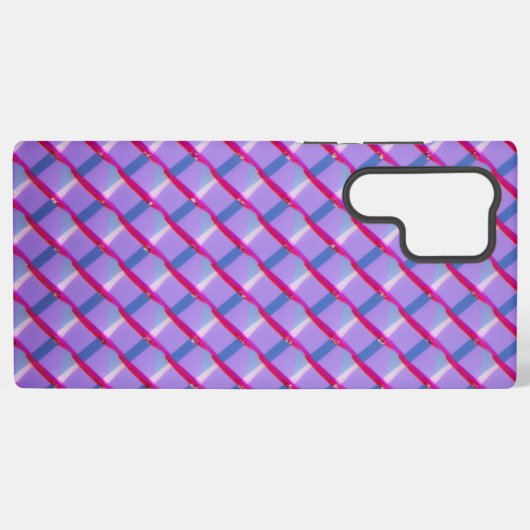 Neon Gradient Plaid Phone Case Samsung Galaxyケース (裏面横)