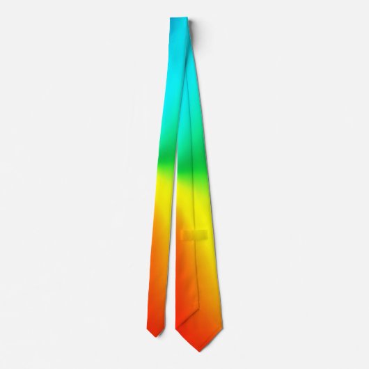 Neon Gradient Rainbow Abstract ネクタイ (裏面)