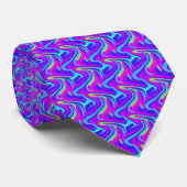 Neon Gradient Wave Pattern ネクタイ (ロール)