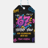 Neon Graffiti 6 7 Meme Trend Six Seven Birthday ギフトタグ (正面)