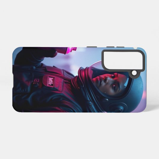  Neon Graffiti Astronaut Samsung Case Samsung Galaxyケース (裏面横)