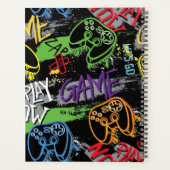 Neon Graffiti Gaming Pattern プランナー手帳 (裏面)
