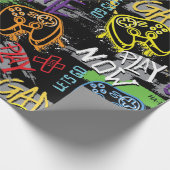 Neon Graffiti Gaming Pattern ラッピングペーパー (角)