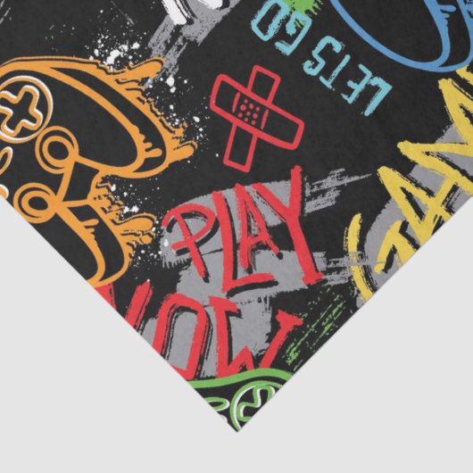 Neon Graffiti Gaming Pattern 薄葉紙 (詳細)