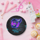 Neon Graffiti Six Seven 7th Birthday Paper Plate ペーパープレート (パーティー)