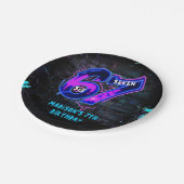 Neon Graffiti Six Seven 7th Birthday Paper Plate ペーパープレート (アングル)