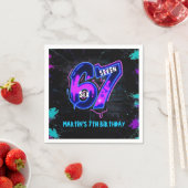 Neon Graffiti Six Seven Birthday Napkins スタンダードカクテルナプキン (インサイチュ)
