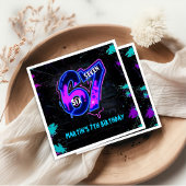 Neon Graffiti Six Seven Birthday Napkins スタンダードカクテルナプキン