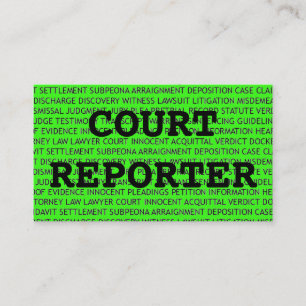Neon GreenのCourt Reporter Words名刺 名刺