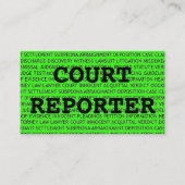Neon GreenのCourt Reporter Words名刺 名刺 (正面)
