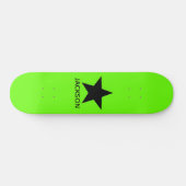 Neon Green Background Black Star Custom スケートボード (横)