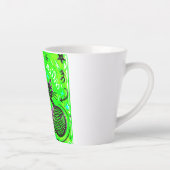 Neon Green Black Cat カフェラテマグ (右)